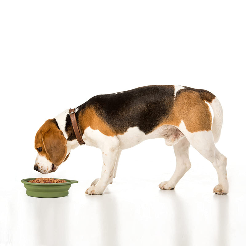 SLSON 2Pack Collapsible Dog Bowl,Integrated Molding Travel Bowl No Plastic Rim Pet Feeding Bowls for Walking Traveling Outdoors,600ML (Navy Blue+Dark Green) Navy Blue+Dark Green - BeesActive Australia