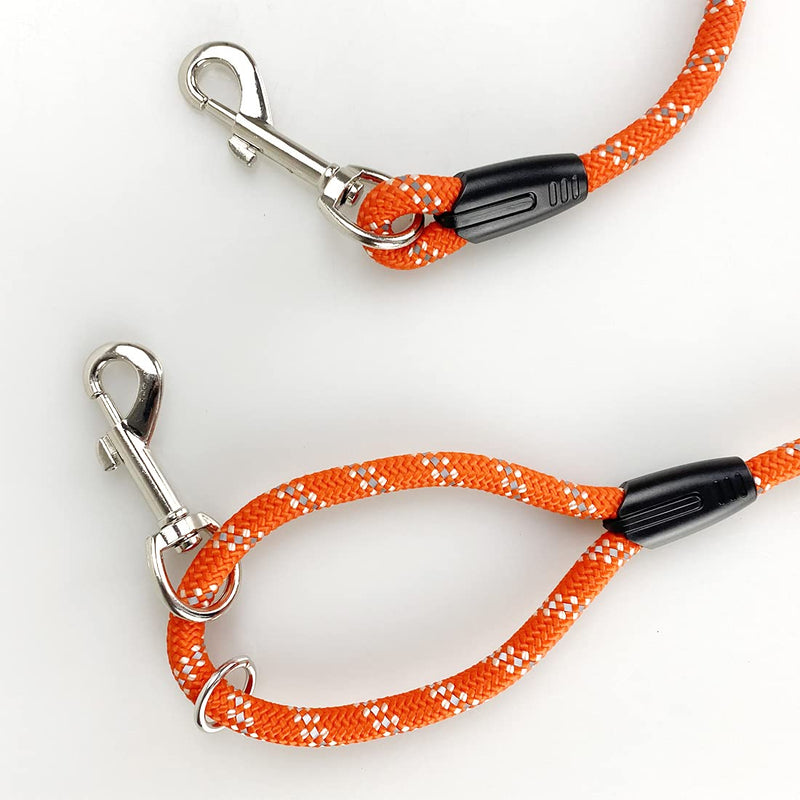 Long Rope Dog Leash for Dog Training 12FT 20FT 30FT 50FT, Reflective Threads Dog Cat Leashes Tie-Out Check Cord Recall Training Agility Lead for Large Medium Small Dogs (Orange, 10mm*12ft) ORange - BeesActive Australia