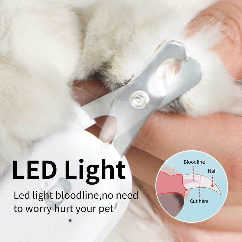 PAKEWAY Pet Nail Clipper with LED & -U-V Light, Cat Claw Trimmer with Ultra Bright LED Light for Nail Bloodline to Avoid Over Cutting, Sharp Angled Blade Grooming Tool for Dog Cat Rabbit Small Animals Suitable for Cats＆Dogs Green - BeesActive Australia