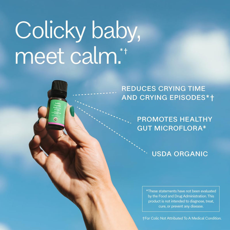 Bobbie Organic Baby Probiotic Drops, Daily Liquid Supplement, Fuss, Tears, Gut Health for Newborn Babies and Infants, Vegan, Infant-Friendly Formula, 1 Billion CFU, 0.27 fl oz - BeesActive Australia