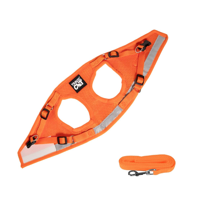 Travel Cat Harness and Leash Set - Adjustable Fit Mesh Cat Harness and Reflective Strap - Comfort Escape Proof Harness for Cats, Kitten for Outdoor Walking, Hiking (Medium, Orange) Medium - BeesActive Australia