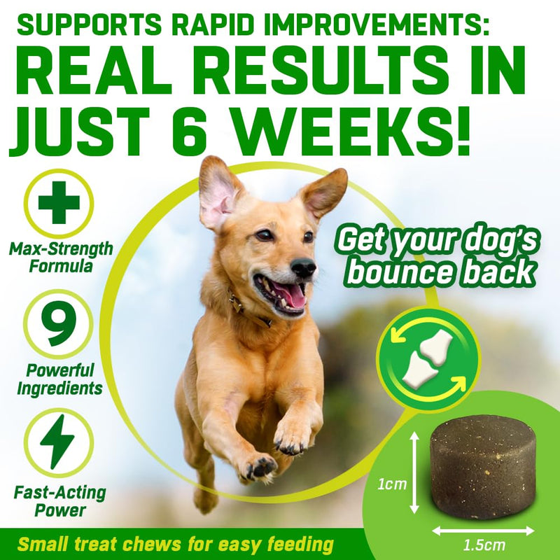 Dog Joint Care Supplements | 150 Chews | with Green Lipped Mussel, Glucosamine & Chondroitin, Hemp Oil, MSM, Hyaluronic Acid, Manganese and Vitamins for Dog Joint Care. Aids Stiff Joints. 1 Pot (150 Chews)