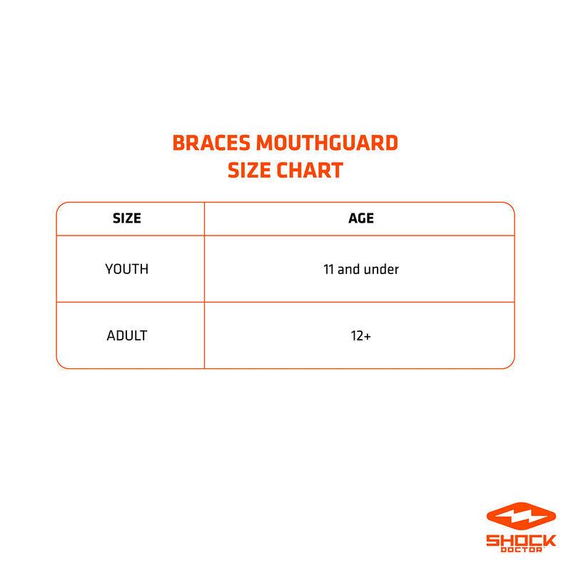 Shock Doctor Mouth Guard for Braces, Sports Mouthguard for Football, Lacrosse, Hockey, Basketball, Strapless, Youth & Adult, (Pack of 2) Youth (Pack of 2) Blue