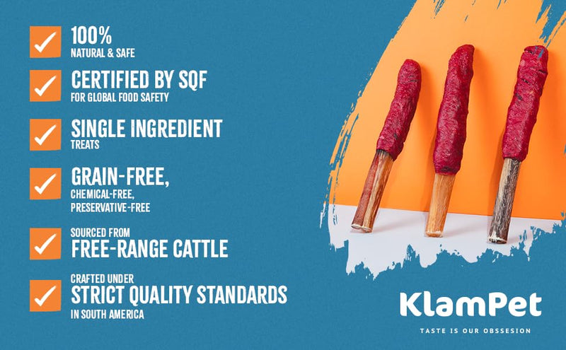 Collagen Sticks for Dogs – 6 Inch (15 Pack) Natural Single-Ingredient Beef Chews – Long-Lasting & Fully Digestible – Supports Dental & Joint Health 0.8 Ounce (Pack of 15)