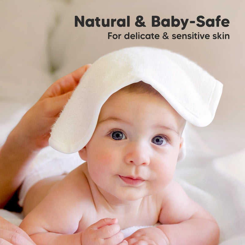 6-Pack Baby Washcloths - Soft Viscose Derived from Bamboo Washcloth, Baby Wash Cloths, Baby Wash Cloth for Newborn, Kids, Bath Baby Towels, Face Towel, Face Cloths for Washing Face(White) White - BeesActive Australia