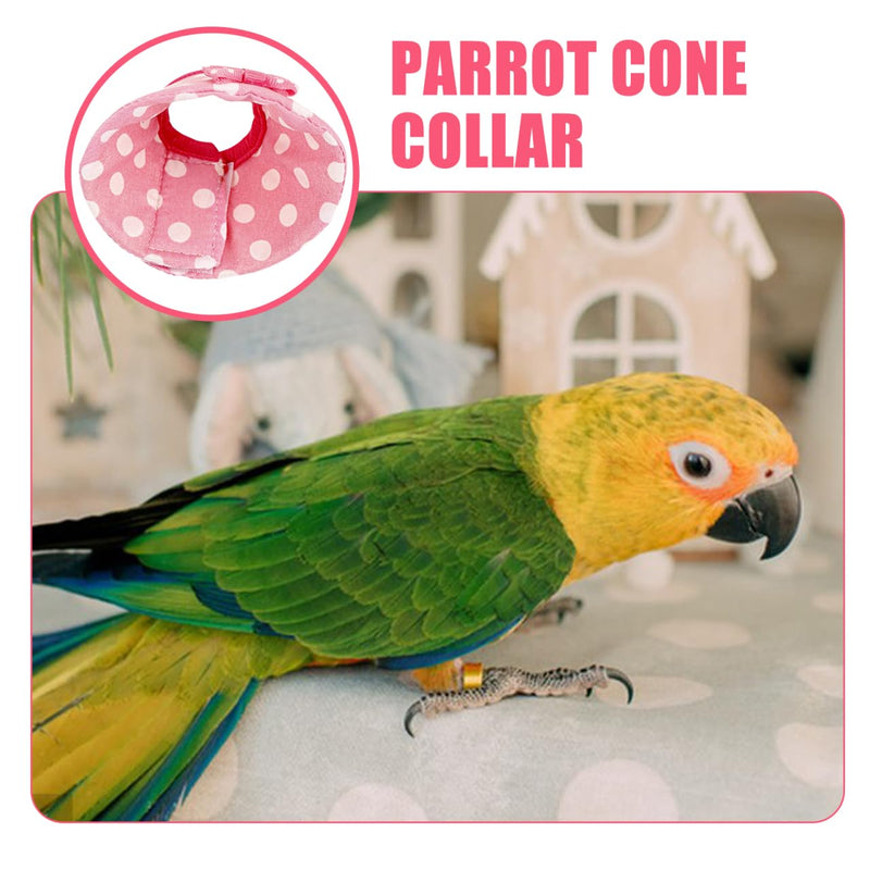 SUPVOX Parrot Recovery Collar Adjustable Bird Neck Cone for Anti-Biting and Pecking Soft Comfortable Protective Ring for Faster Wound Healing Suitable for Medium Birds Pink