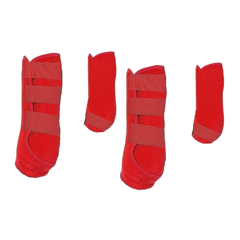 4X Horse Boots Front Hind Legs Guard Reusable Tendon Protector Leg Wraps Leg Protection for Training Equestrian Equipment, red