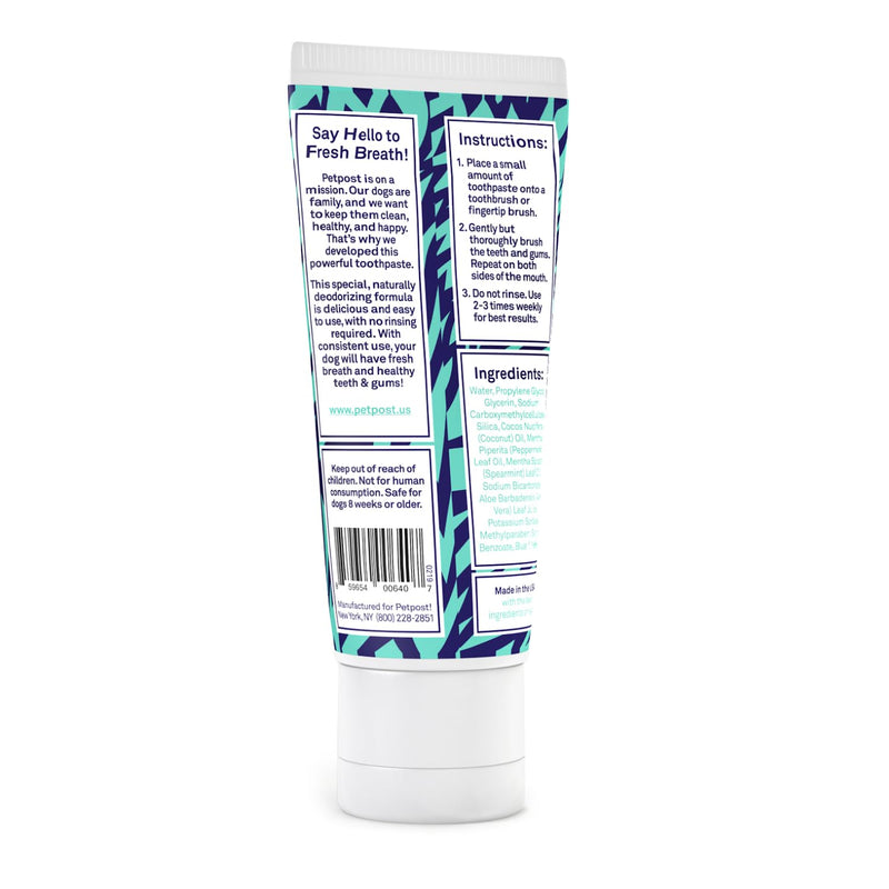 Petpost | Toothpaste for Dogs - Coconut Oil and Baking Soda Based Dental Gel That Naturally Eliminates Bad Breath - Dirt, Gunk, and Tooth Buildup Gone - Mint Flavor 4 oz. 4 Ounce (Pack of 1) - PawsPlanet Australia
