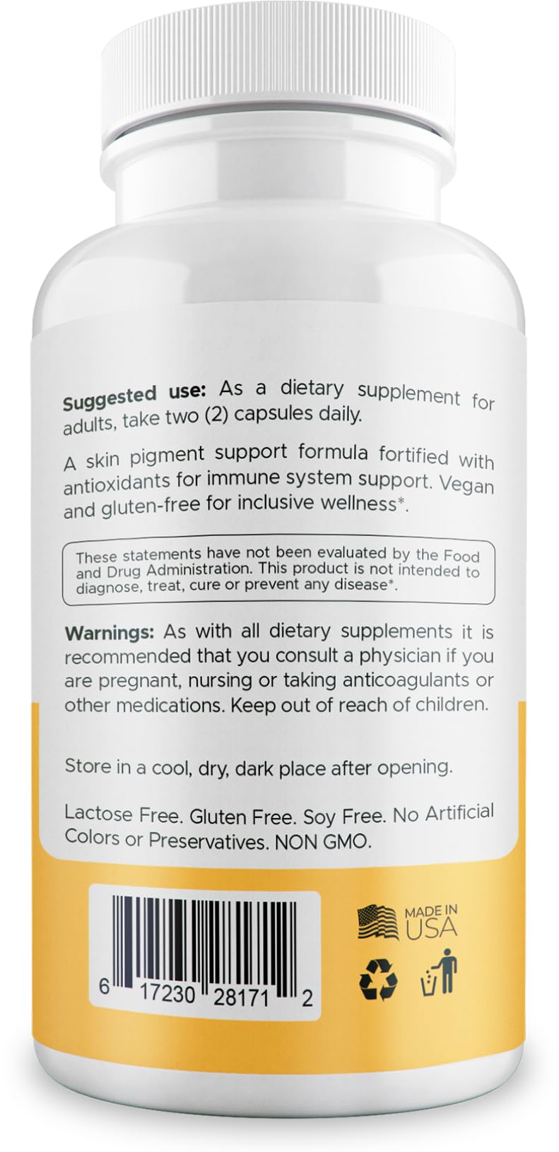 Dermawonder Vitiligo Capsules (60 Count) Effective Vitiligo Supplement, Reduce White Spots & Improve Skin Pigmentation Support, for All Skin & Reduce White Spots on Skin and Tinted Skin 1