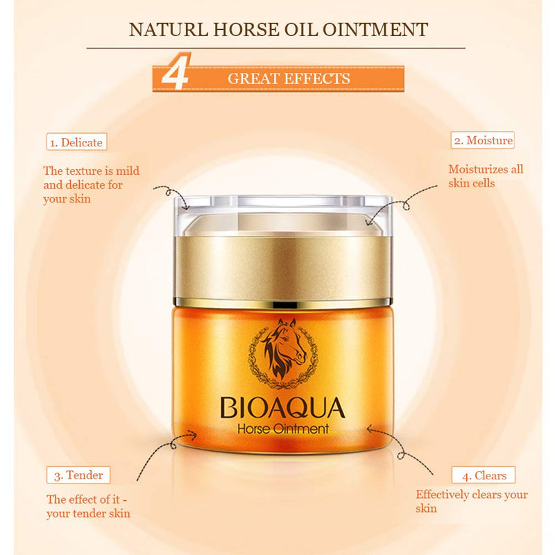 BIOAQUA HORSE Oil Cream Anti-ageing Magical Ointment Miracle Skin Care Essence Clean 50g