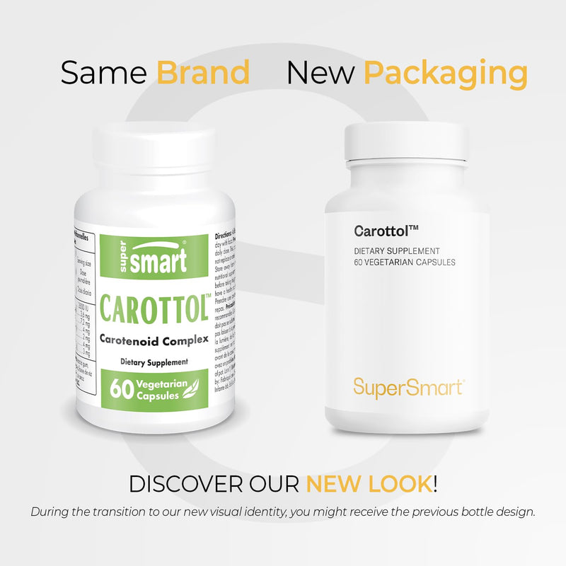 Supersmart - Carottol - Carotenoid Complex Supplement - with Beta Carotene, Lycopene, Lutein & Zeaxanthin | Non-GMO & Gluten Free - 60 Vegetarian Capsules