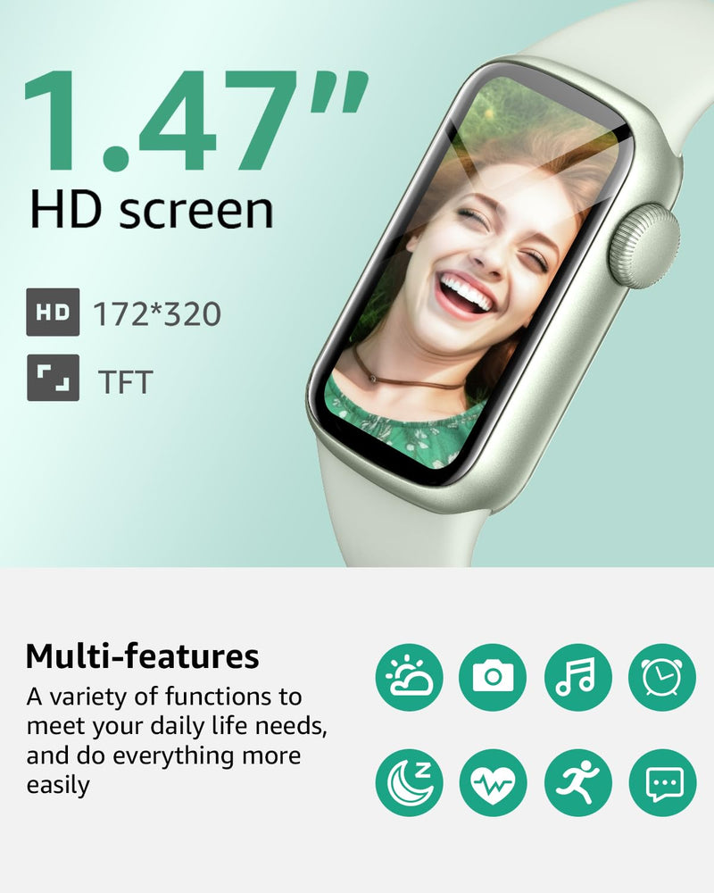 Fitness Tracker with Step Counter/Calories/Stopwatch, Activity Health Tracker with Blood Pressure Heart Rate Monitor, Sleep Tracker, 137+ Sport Modes, Pedometer Smart Watch, Gift for Women Men Green - BeesActive Australia