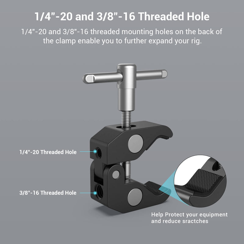 SMALLRIG Super Clamp w/ 1/4" and 3/8" Thread and 5.8 Inches Adjustable Friction Power Articulating Magic Arm with 1/4" Thread Screw for LCD Monitor/LED Lights - KBUM2730 5.8''+arm only - BeesActive Australia