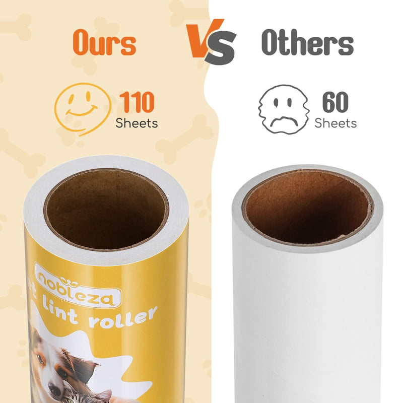 Nobleza Lint Roller 330 Sheets, 3 Rolls with 1 Dispenser, Extra Sticky Lint Roller Clothes, Lint Roller for Clothes, Dog Hair, Cat Hair, Animal Hair, Dust - BeesActive Australia