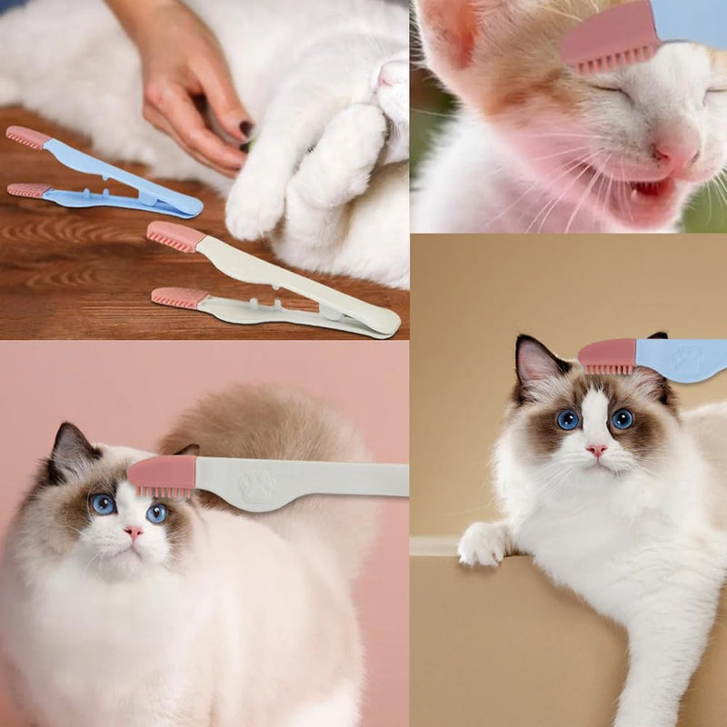 2 Pack Dog Tear Stain Remover Brush Instead of Wipes Pet Eye Grooming Tools Clip Tweezer with Soft Silicone Tips for Cats Kitty Puppy Chihuahua Eyes Excrement Mucus Discharge Crust Cleaning - PawsPlanet Australia