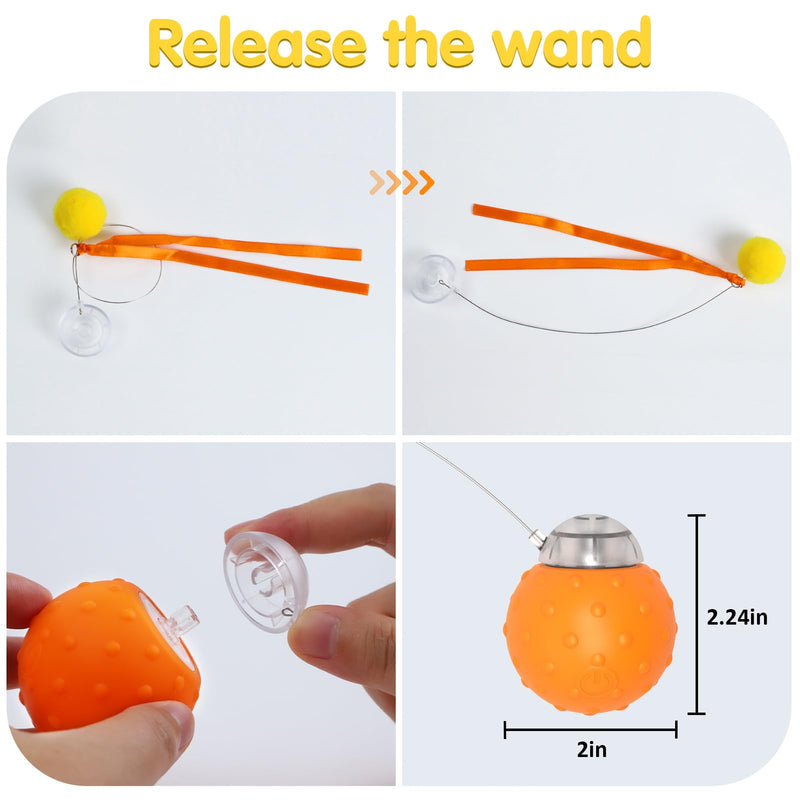 Interactive Cat Toys Balls, Automatic Moving Cat Toys for Indoor Cats, Self Rotating Ball with Motion Activated, Electric Cat Mouse Toys, USB Rechargeable - BeesActive Australia