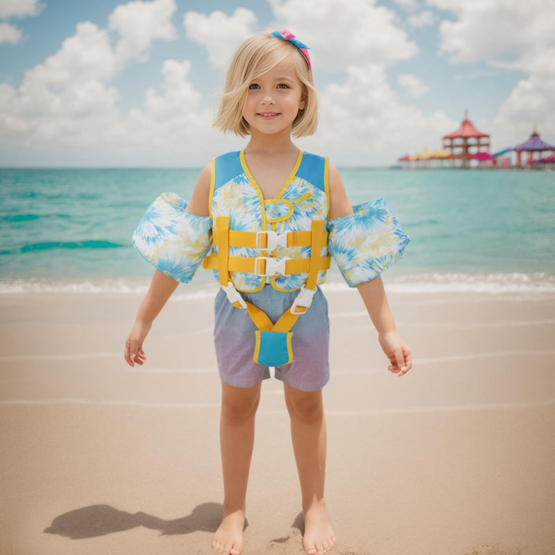 Gogokids Toddler Swim Vest for Kids 33-66 Pounds, Toddler Floaties Water Wing Arm Float, Swim Jacket with Adjustable Safety Strap for 2 3 4 5 6 Years Old Girls and Boys in Pool/Puddle Z-Blue Fit 2-3 Years, 33-42 Pounds - BeesActive Australia