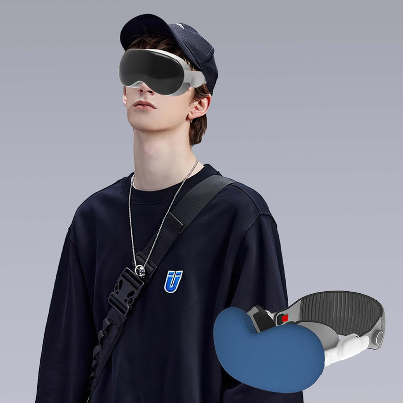 Silicone Soft Ultra Case for Apple Vision Pro VR 2024 Front Glass-Dust-Proof, Drop-Proof, not Easy to get Dirty Blue - BeesActive Australia