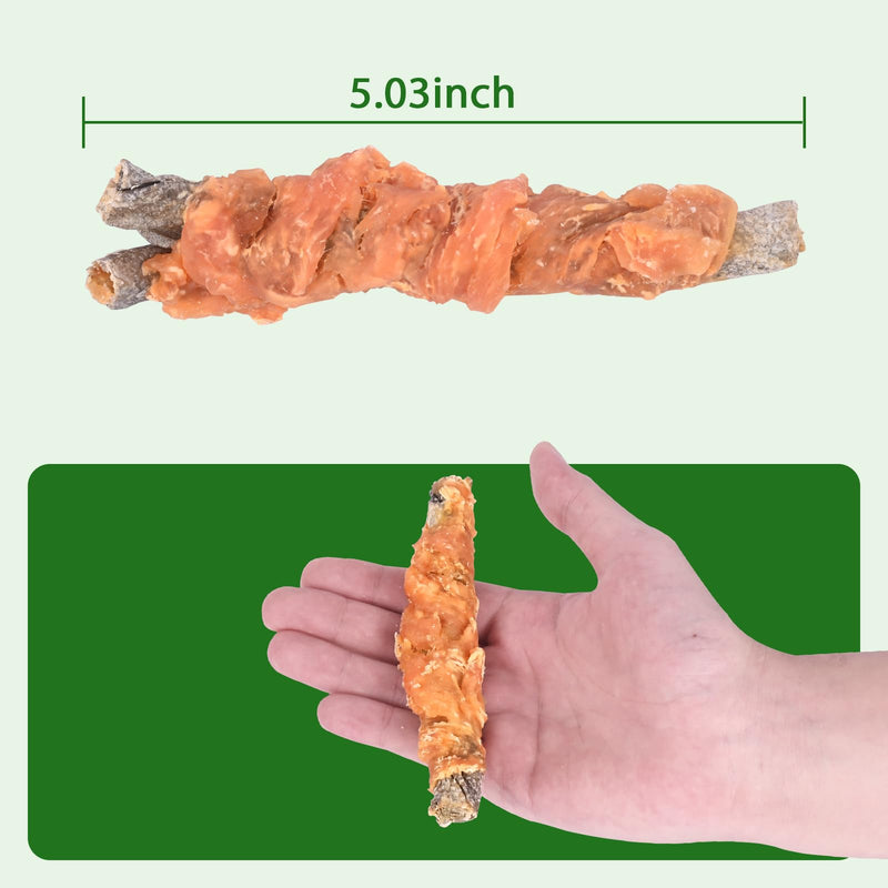 Chicken Wrapped Cod Skin Dog Treats, 45% Real Chicken & 45% Fish Skin - High Protein Omega-3 Dog Chews for Skin & Coat Health - Rawhide Free, Training Snacks for All Breeds 8 oz Chicken Wrapped Cod Skin Sticks 8 Ounce (Pack of 1)
