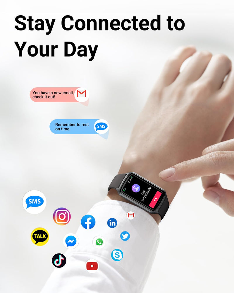 Health Fitness Tracker with 24/7 Heart Rate, Blood Oxygen, Blood Pressure, Sleep Tracker, 5ATM Waterproof Activity Trackers with Step Tracker, Pedometer (S & L Bands Included) Spaceblack