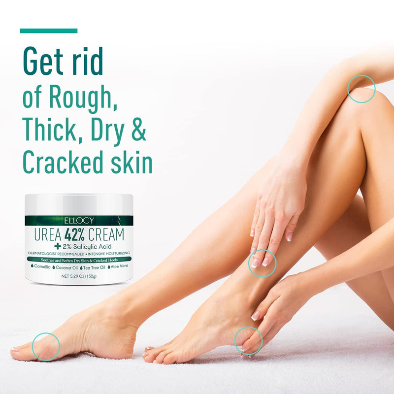 Urea cream 40 perent for feet: Maximum Strength Urea lotion -For Callus and Cracked Heels Treatment-Rough Thick Skin for foot- Crema 5.29 oz.(150g) 5.29 Ounce (Pack of 1)