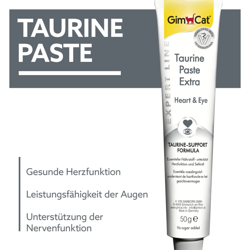 GimCat EXPERT LINE Taurine Paste Extra - This functional cat snack boosts heart function and vision - 1 tube (1 x 50 g)