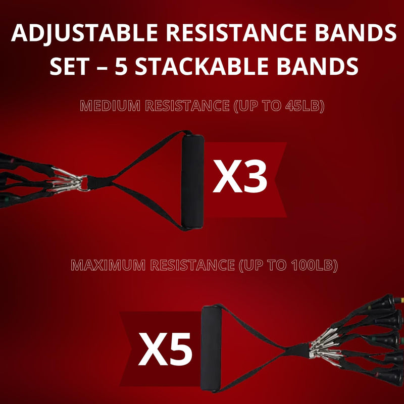 Resistance Bands Set for Men & Women - Best Choice for Full-Body Training, Pull up Exercise and All Kinds of Working Out. Premium Quality with Handles. Ideal for Strength and Mobility.