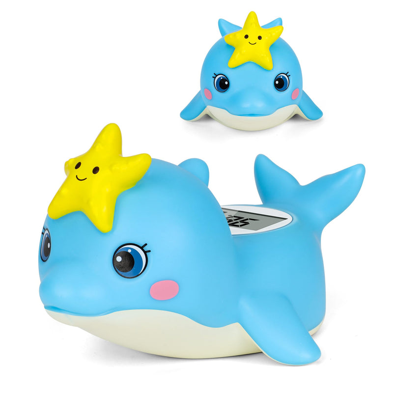 Baby Bath Thermometer, Dolphin Floating Bath Thermometer Baby for Newborns, Waterproof Bath Temperature Monitor with Hot & Cold Safety Alert, Water Temperature Monitor for Baby Lovely Whale - BeesActive Australia