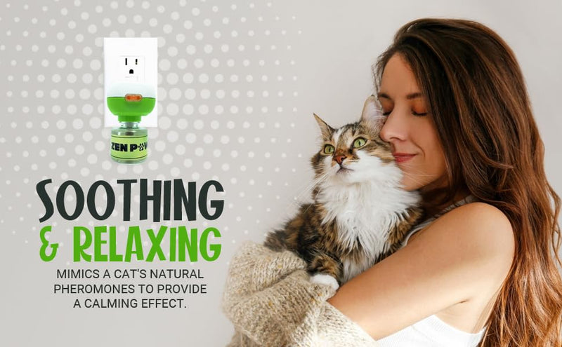 Allinall Cat Calming Pheromone Diffuser, 60 Day Starter Kit - Reassures Cats During Car Travel, Veterinary Visits & Helps Control Unwanted Behaviours Like Urine Spraying, Scratching