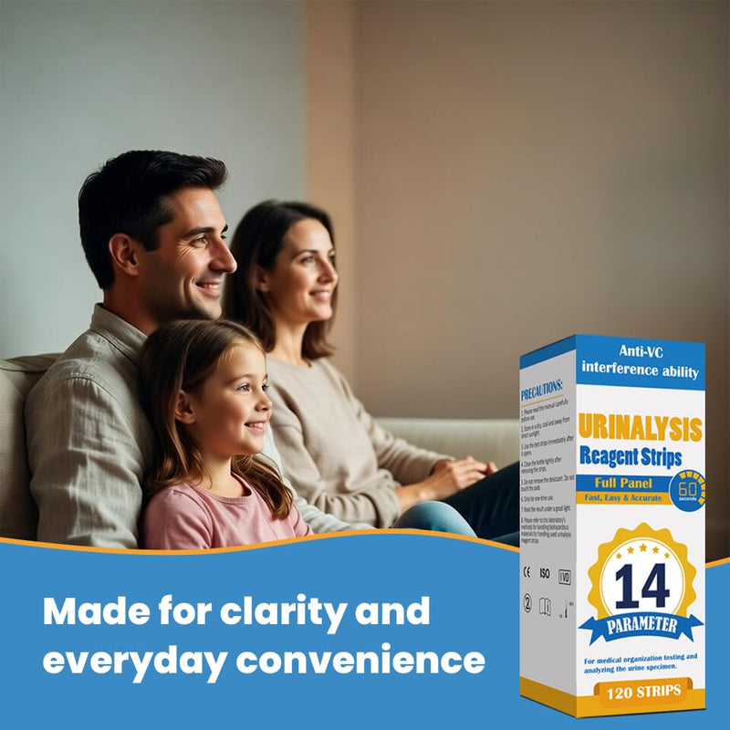 14 URS Test Strips – Easy Home Urinalysis Strips for Routine Health Tracking, Accurate & Simple to Use