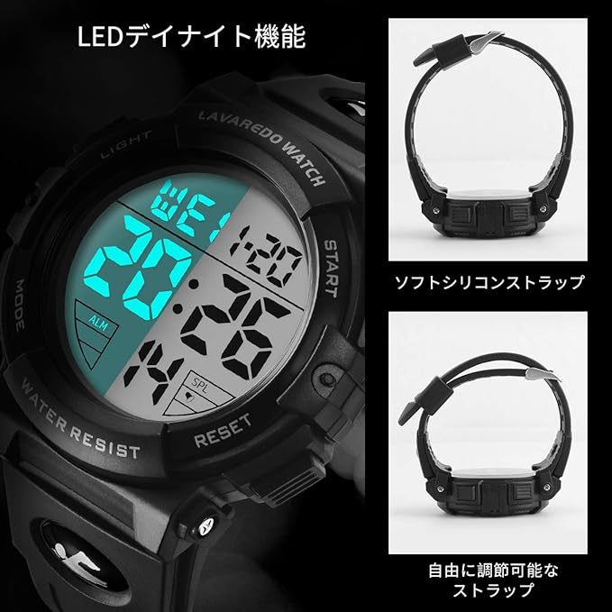 Men's Digital Sports Wristwatch, Multifunctional, LED Display, Outdoor Wristwatch, 03-black, Stylish -  Australia