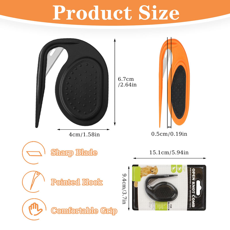 Knotting Comb for Cats, Pet Hair Removal Tool, Multifunctional Dog Comb for Dog, Cat Grooming Supplies, Cat Knot Remover, Pet Knot Opener, Pet Grooming Supplies for Grooming Loose Knotted Hai 2PCS - BeesActive Australia