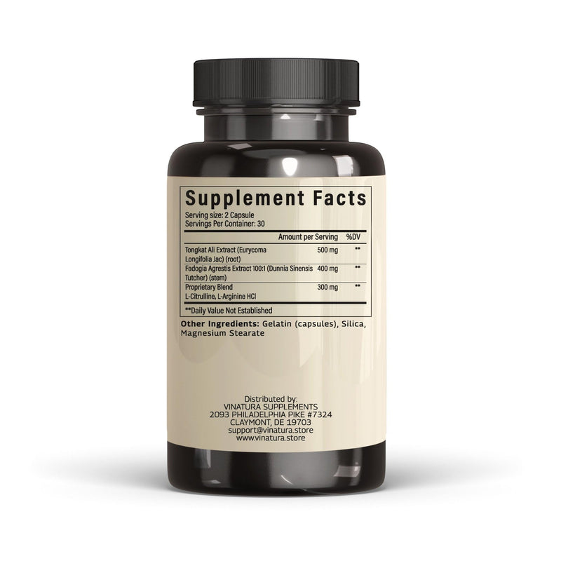 Tongkat Ali Fadogia Agrestis - 1200mg, Enhanced with Nitric Oxide Booster Supplement, Longjack Tongkat Ali for Men, *USA Made and Tested*, 60 Capsules - BeesActive Australia