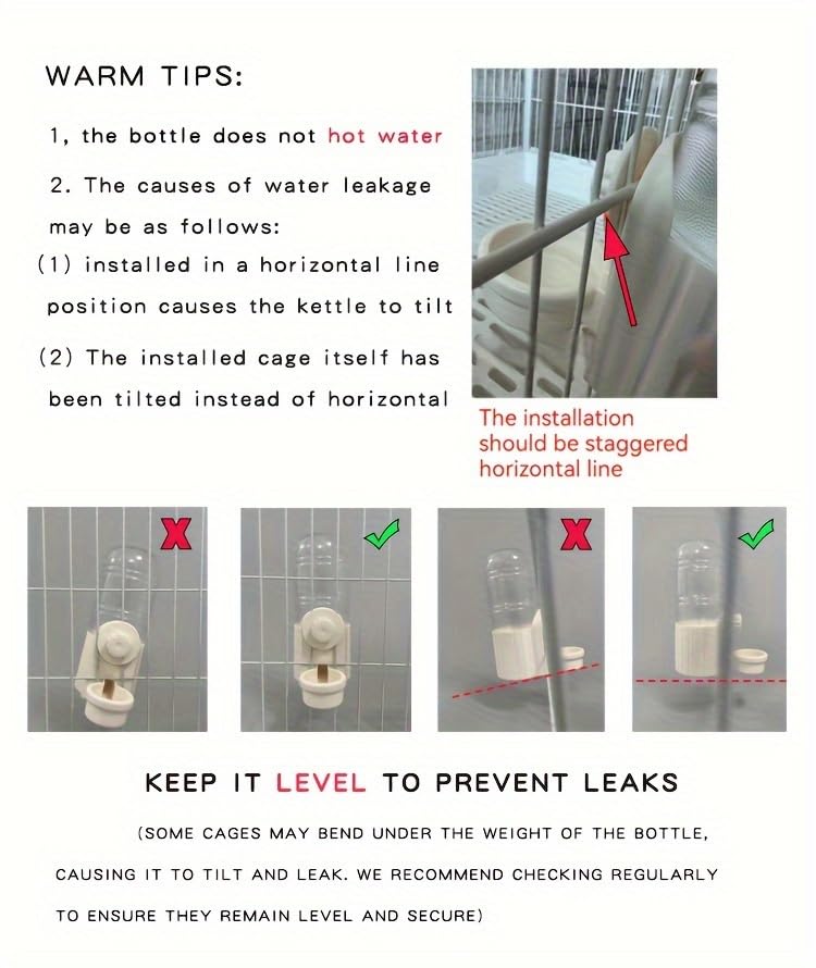 Rabbit Water Bottle, 700ml/23oz Hanging Water Dispenser Feeder Cage Crate Hutch Bunny Puppy Cat Chinchilla Ferret Guinea Pigs Squirrel Hedgehog (white, 700ml) white - BeesActive Australia