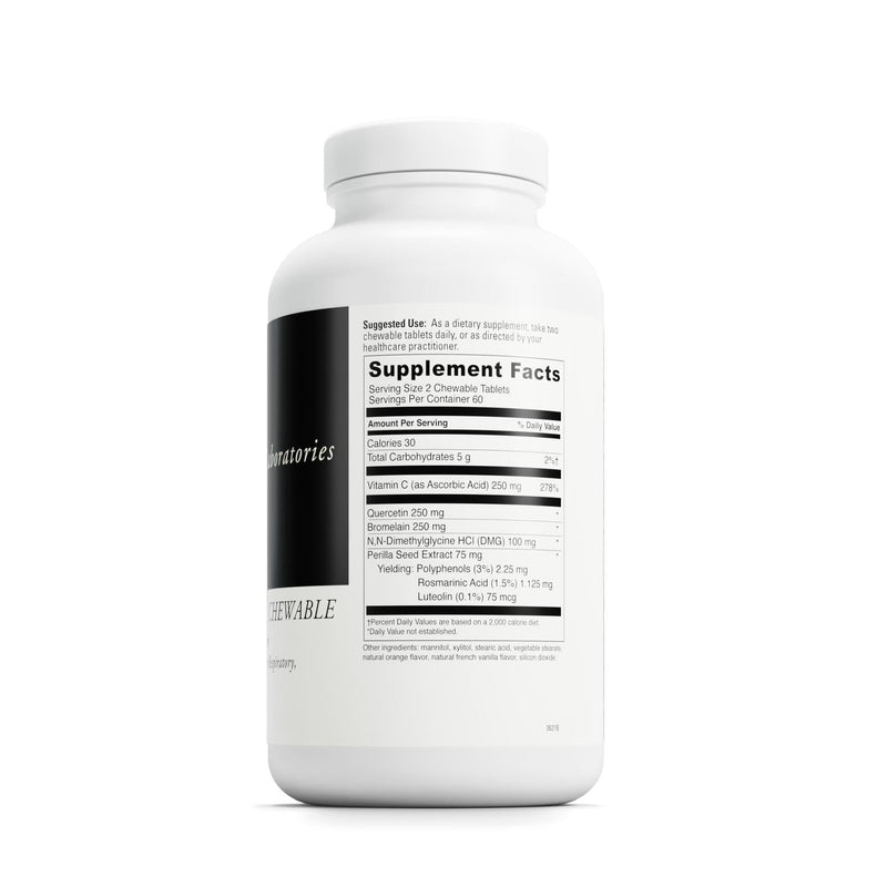 DAVINCI Labs Aller-DMG Chewable - Immune Health Support, Histamine Aid & Respiratory Support* - Orange Cream Flavor - 120 Chewable Vegetarian Tablets (60 Servings)