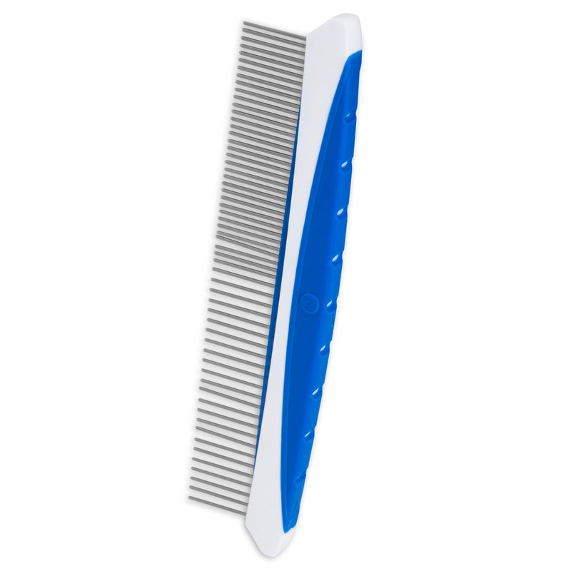 JW Pet Company 8-Inch Gripsoft Rotating Comfort Comb, Fine and Coarse,Gray/Yellow 1 Pack - BeesActive Australia