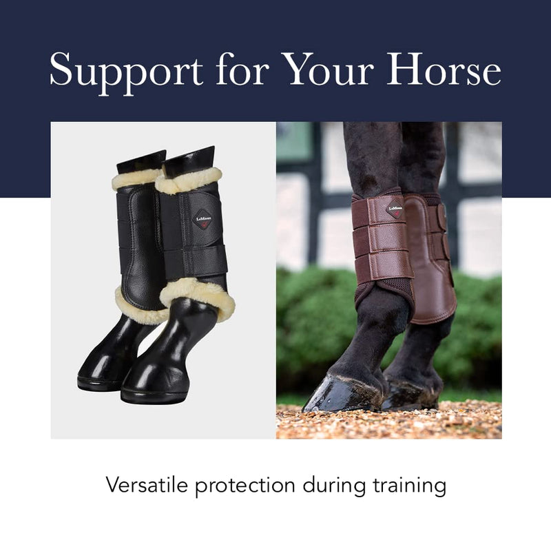LeMieux Brushing Horse Boots - Protective Gear and Training Equipment - Equine Boots, Wraps & Accessories Large X-Wide Brown - BeesActive Australia