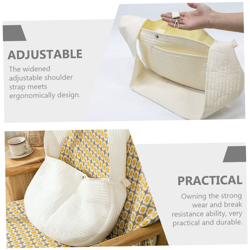 Breathable Canvas Pet Carrier Bag for Kittens Puppies Cross-Body Outdoor Pet Carrying Pouch Comfortable and Lightweight Kitten Storage Bag 43X29X11CM White - BeesActive Australia