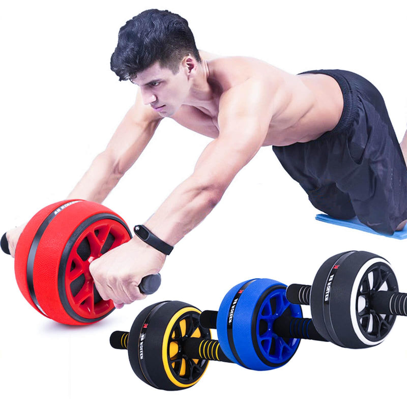 AB Wheel Roller, Exercise Abdominal Fitness Wheel, Work-out Strength-Training Roller, 12"W Yellow