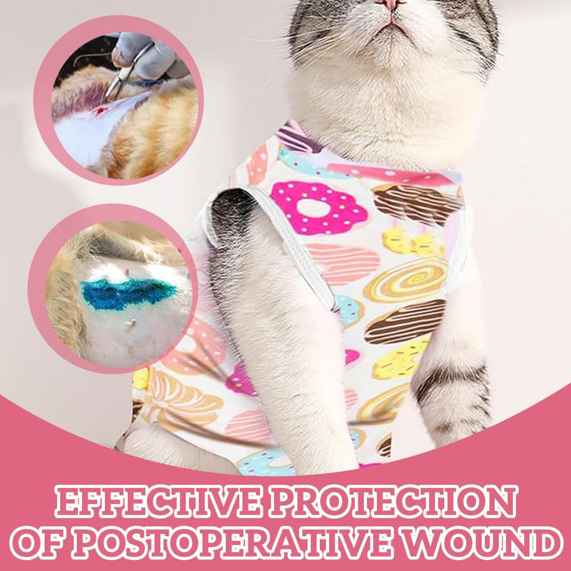 XURJUMI 1 piece cat bodysuit after surgery, professional recovery suit for cats with abdominal wounds or skin diseases, e-collar alternative for cats and dogs, after operations (L) - BeesActive Australia