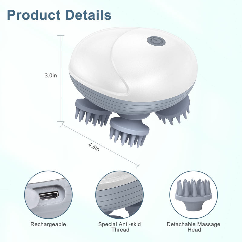 Upgraded Handheld Pet Massager for Dogs and Cats, Electric Cat Massager Dog Massager, with 4 Rotatable Massage Heads, Three Modes, for Relieving Tight Stiffness Muscles, Promote Bonding White - BeesActive Australia