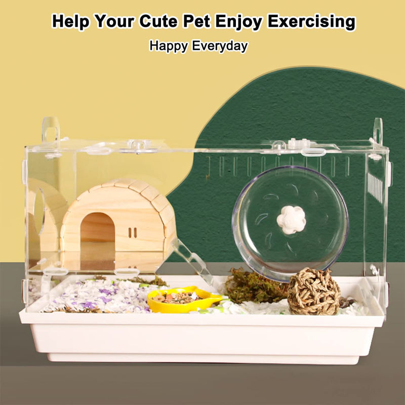 6.7inch Hamster Exercise Wheel, FHDUSRYO Transparent Hamster Running Wheel with Metal Stand, Silent Spinner Hamster Wheel, Pet Running Toy Cage Accessory for Small Animals, Mice Rat, Hedgehog - BeesActive Australia