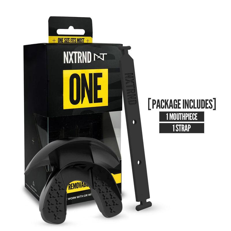 Nxtrnd One Football Mouth Guard, Strap Included, Fits Adult & Youth (Black) Black - BeesActive Australia