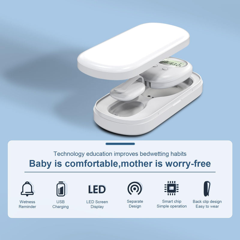 Wireless Bedwetting Alarm for Kids Rechargeable Bed Wetting Alarm for Boys and Girls with LCD Display, Vibration & Sound Dual Alerts - BeesActive Australia