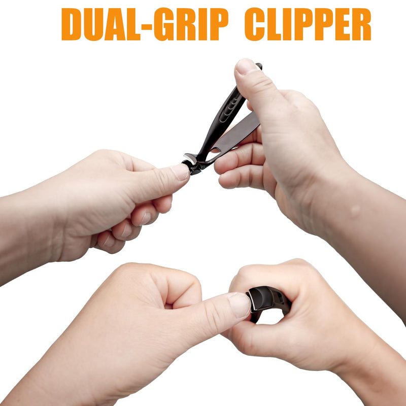 Precision Stainless Steel Heavy Duty Angled Head,Wide Jaw Clippers for Seniors and Man,Ingrown Toenail,Thick Nail.Extra-Long Handle, Extra-Large Slanted Nail Cutter. Men,Women,Elderly.7Pcs (7PCS NAI) 7PCS Nai - BeesActive Australia