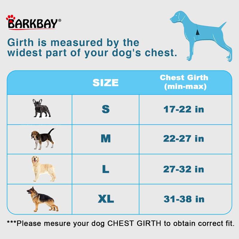 BARKBAY Dog Harness No Pull with ID Tag Pocket - Heavy Duty, Reflective, Easy Control for Large Dogs (Pink,M) Medium(Chest:22-27") Pink - BeesActive Australia
