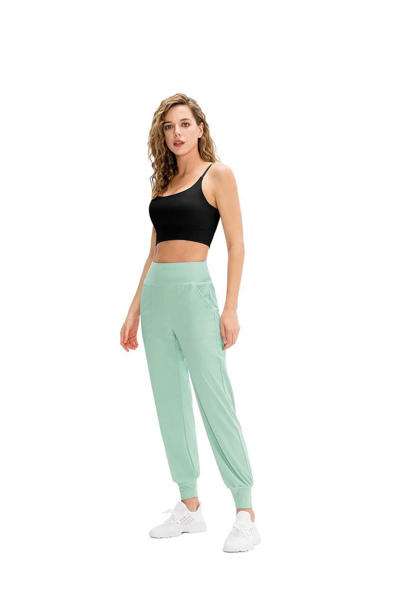 Women's Lightweight Joggers Pants with Pockets, High Waist Tapered Running Sweatpants Athletic Workout Pants for Women(Mist Green, 12)