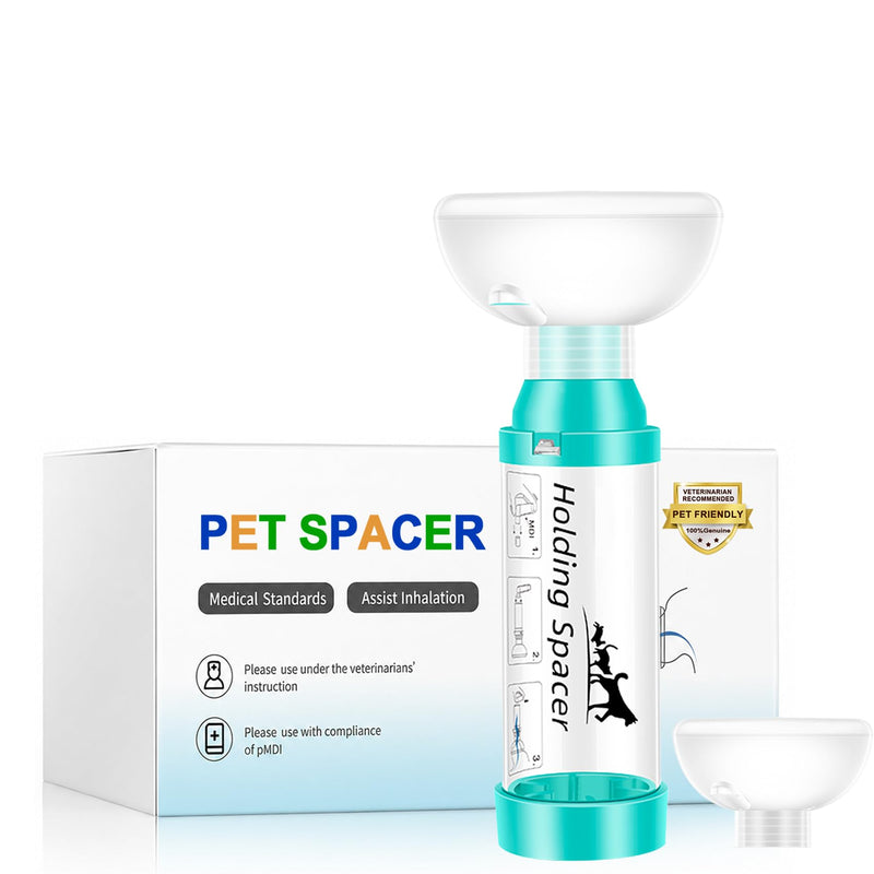 Cat Inhaler Spacer with Round Silicone Mask – Feline Aerosol Chamber for Cats with a Respiratory Condition (Includes 2 Mask Sizes)