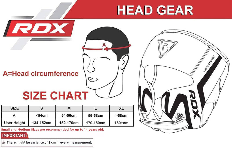 RDX Boxing Headgear Sparring Grappling, Maya Hide Leather, Head Gear for MMA Muay Thai Kickboxing Training, Multi Layered Padding, Taekwondo Martial Arts BJJ Wrestling Karate, Black Matte Black Small