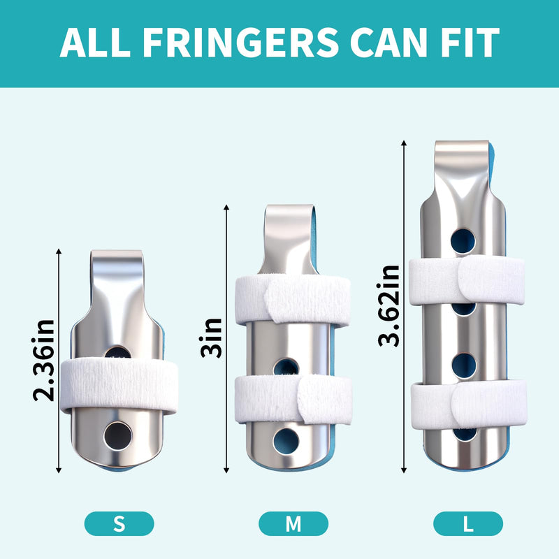 Finger Splint, 2PCS Finger Support Brace Finger Stabilizer for Broken Fingers Straightening Arthritis Knuckle Immobilization, M Medium